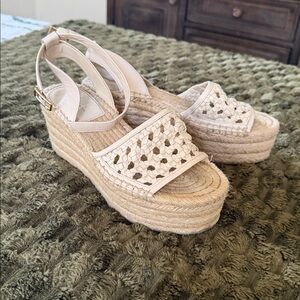 Tory Burch Cream Espadrille Sandals
